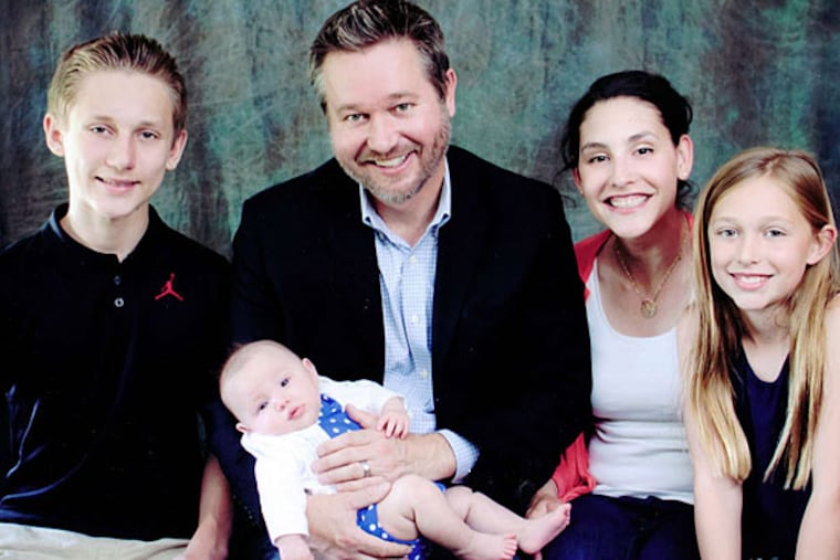 Max (far left), Timothy Wright (holding Isadora), Leah Siemiarowski Wright, and Celia.