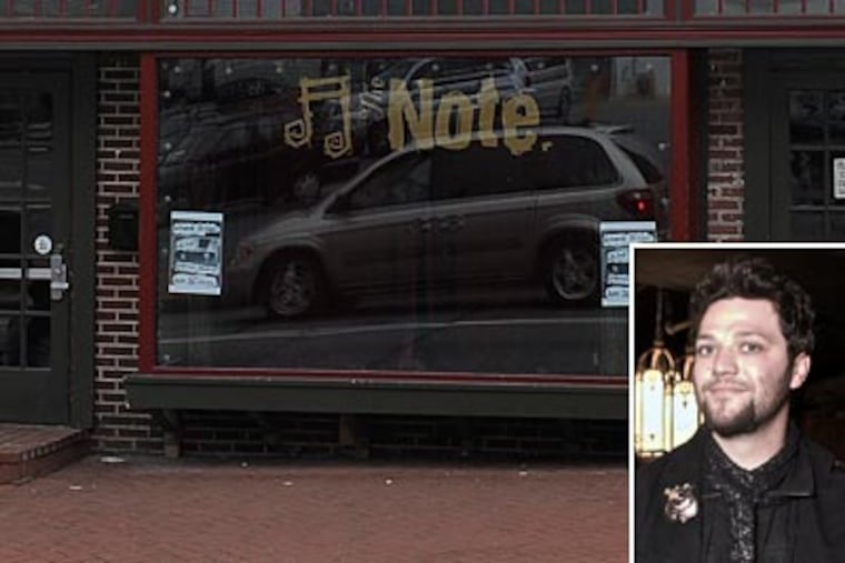 "Jackass" star Bam Margera (inset) was beaten outside of his nightclub, The Note, in West Chester. (Clem Murray / Staff Photographer)