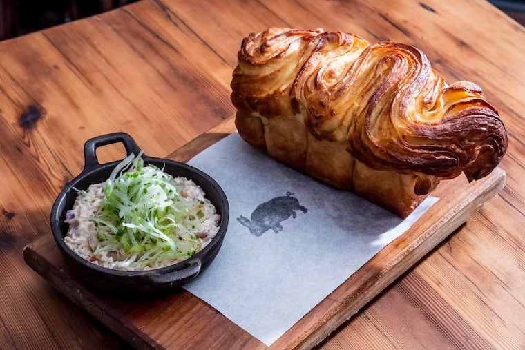 The Italian hoagie dip with a fresh baked croissant loaf at Pub & Kitchen.