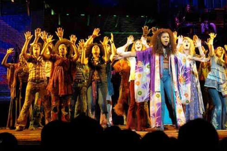 The cast during dress rehearsal at the Hirschfeld Theatre. The players have gotten even better since the Central Park production last year. Gavin Creel, below left, is a notable newcomer. Will Swenson lends his charisma to the proceedings.