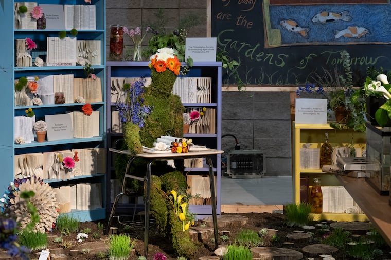 A section of a display by students from Lankenau Environmental Science Magnet High School, “Bloom Where You Are Planted,” is shown on Feb. 28 at the Philadelphia Flower Show.