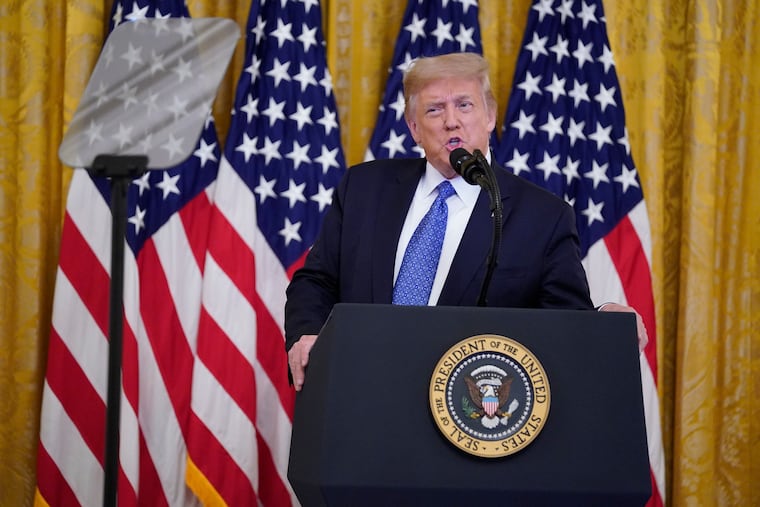 President Donald Trump in the East Room of the White House on July 22, 2020.