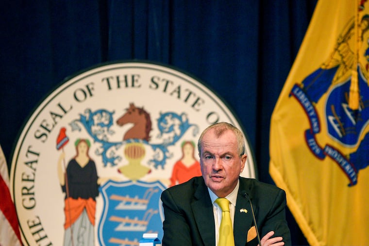 New Jersey Gov. Phil Murphy attends a coronavirus briefing in Trenton, N.J., Tuesday, June 9, 2020. New Jersey has eased its restrictions on gatherings, allowing up to 50 people to get together inside and as many as 100 outside as the state begins to lift measures meant to slow the spread of the coronavirus. (Anne-Marie Caruso/The Record via AP, Pool)