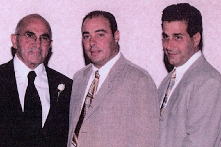 Marty Angelina (right) with Ralph Natale (left) and Michael Lancelotti. Angelina was charged Sept. 1 in Margate.