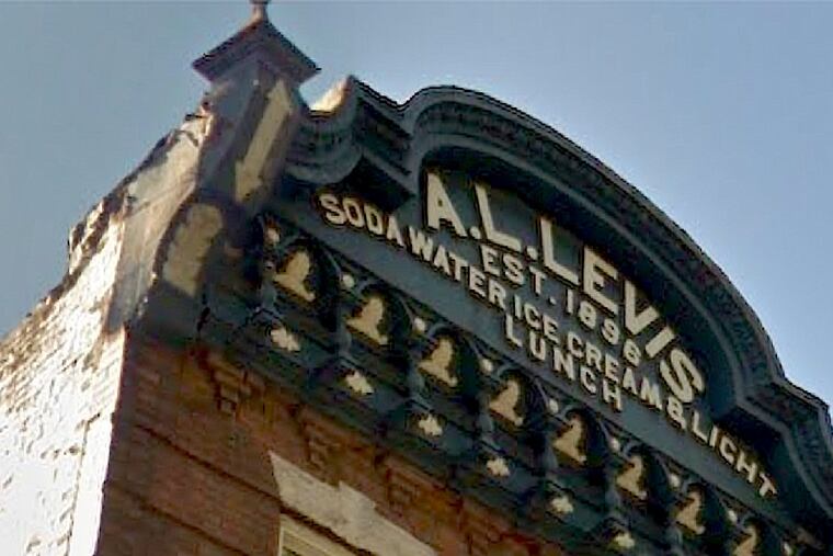 The iconic Old Original Levis Hot Dog shop sign that used to be seen on Sixth Street, below South Street.
