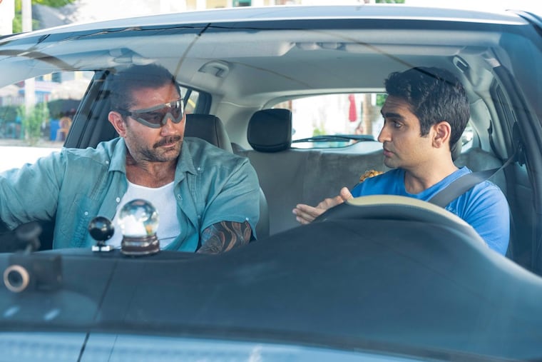 Dave Bautista as Vic and Kumail Nanjiani as Stu in "Stuber." (Mark Hill/20th Century Fox)