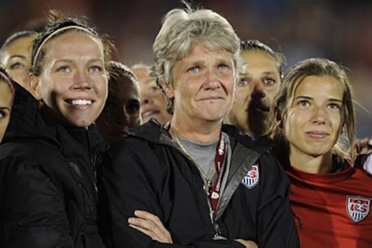 Delran native Carli Lloyd said Pia Sundhage's replacement "has some big shoes to fill." said. (Karl Gehring/AP/The Denver Post)