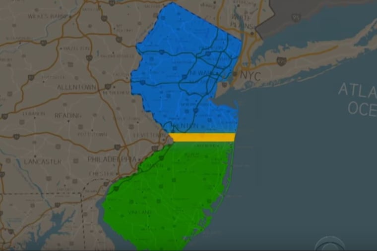 According to this map on The Late Show with Stephen Colbert, Central Jersey is somewhere around Trenton. Maybe.