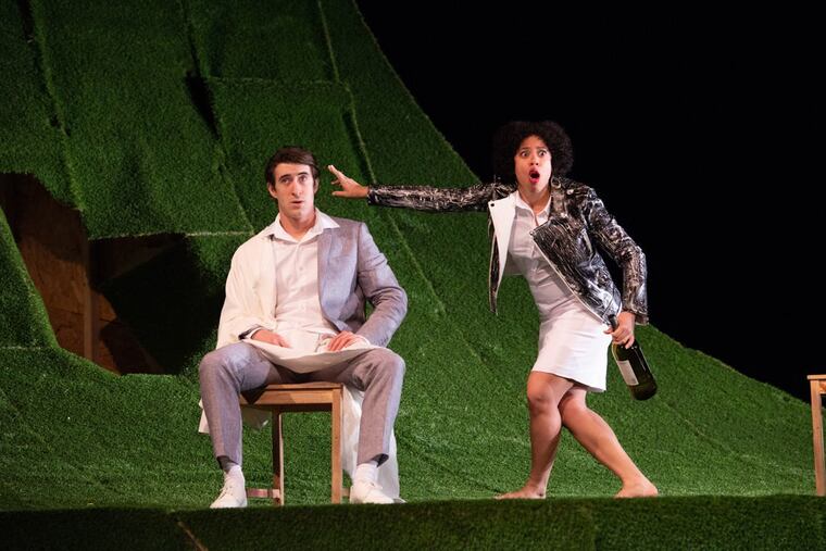 Matteo Scammell and Taysha Marie Canales in "Dionysus Was Such a Nice Man," through May 12 at the Wilma Theater.