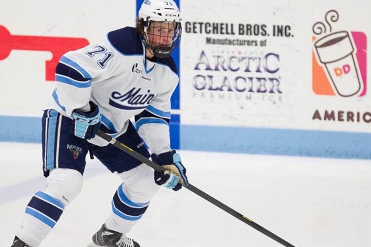 Nick Pryor played at Maine before multiple concussions cut short his career. Now he’s a Flyers scout. (University of Maine)