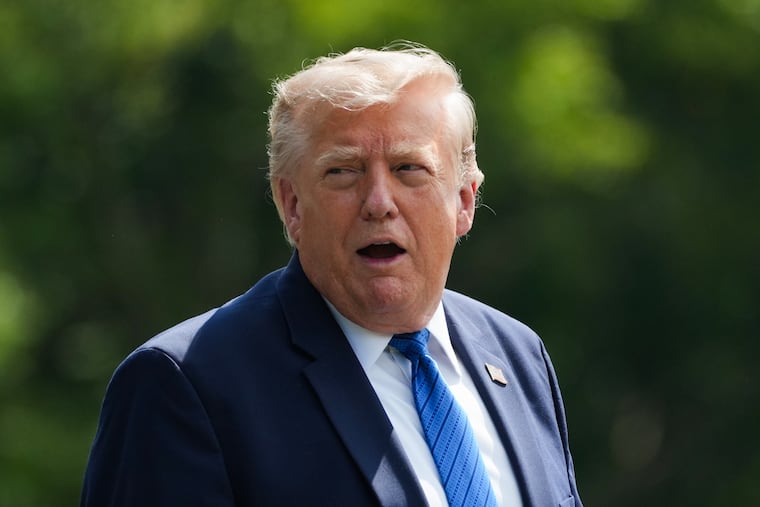 President Donald Trump departs following a cabinet meeting at Camp David, near Thurmont, Md., Friday, July 31, 2026.