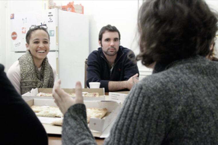 Hilary Malson and Robert Hanlon at their West Philly home on October 4, 2011. ( Elizabeth Robertson / Staff Photographer )