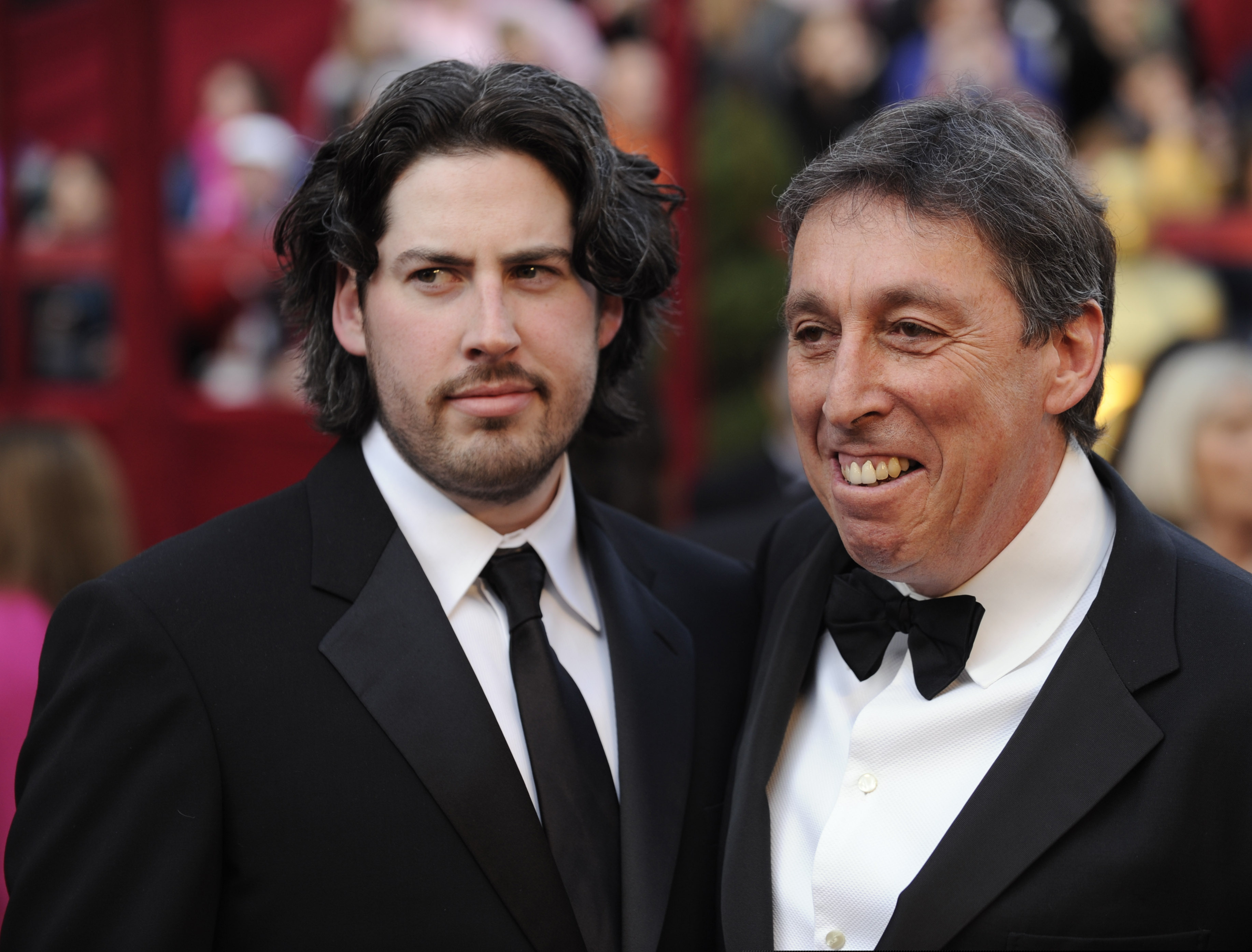 FILE - In this Feb. 24, 2008 file photo, Jason Reitman, left, an Oscar nominee for best director for his work on "Juno," arrives with his father, director Ivan Reitman for the 80th Academy Awards in Los Angeles. The upcoming “Ghostbuster” sequel will focus on the descendants of the original ghost-catchers who rushed around New York City in proton packs and jumpsuits. Ivan Reitman and Dan Aykroyd revealed details of the new film, saying it is expected out next year and will star Paul Rudd, Finn Wolfhard, Carrie Coon and McKenna Grace. Reitman directed the original 1984 film and Aykroyd co-wrote and co-starred in it. Reitman's son, Jason, is directing the new movie.
(AP Photo/Chris Pizzello, File)