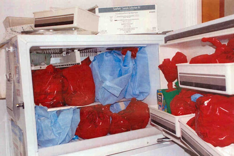 This photo, viewed by the grand jury during its investigation into Kermit Gosnell's Women's Medical Society, shows bagged fetal remains stuffed into a freezer.