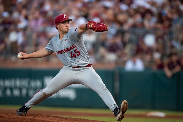 Arkansas pitcher Gage Wood was drafted by the Phillies 26th overall earlier this month.
