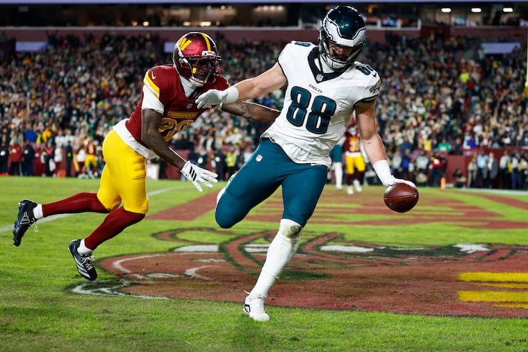 Dallas Goedert set the Eagles' single-season touchdown record for a tight end in 2025.