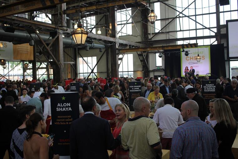 The Great Chefs crowd assembles at Urban Outfitters.
