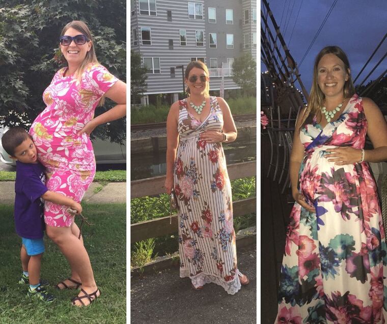 knee length dresses for ladies V Neck with 2 Different Style Sleeves Maternity Dresses for Photo Shoots  Adjustable Waist Photography Pregnancy Dress for Baby Shower YEWEN YD211230