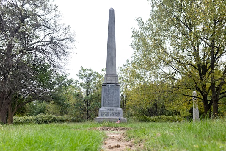 The First Baptist Church cemetery plot at the Mount Moriah Historic Cemetery and Arboretum in Philadelphia on Saturday, Sept. 30, 2023.