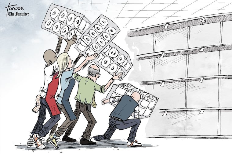 Rob Tornoe's coronavirus cartoon for Thursday, March 27.