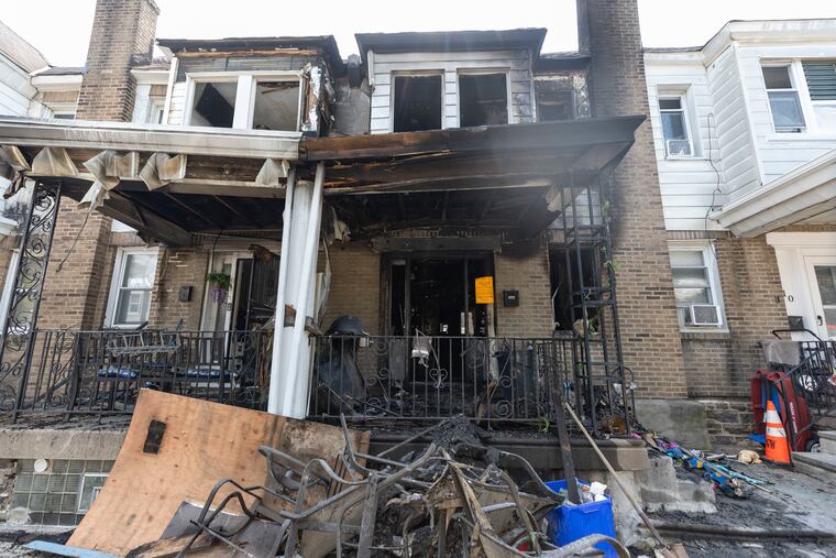 The aftermath of a fatal house fire that killed two people in the 900 block of Granite Street in Philadelphia on Saturday. Two people were pronounced dead at the scene, including an 8-year-old girl.