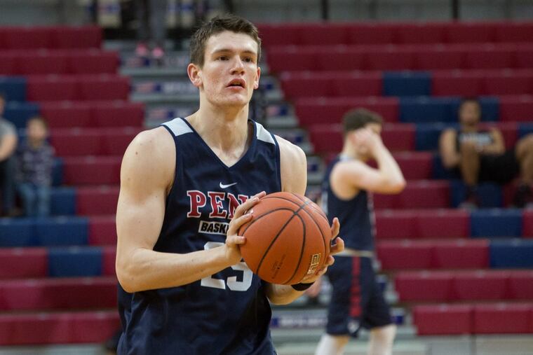 #25 AJ Brodeur paced Penn with 20 points on Friday.