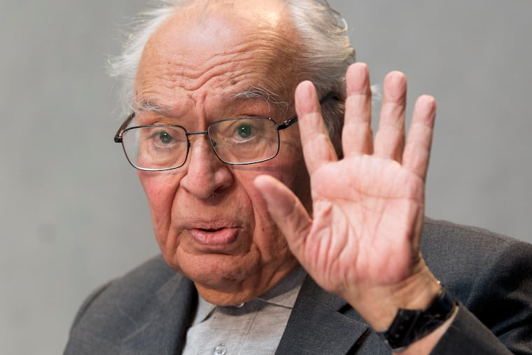 Peruvian theologian Gustavo Gutierrez speaks during a press conference at the Vatican, Tuesday, May 12, 2015.