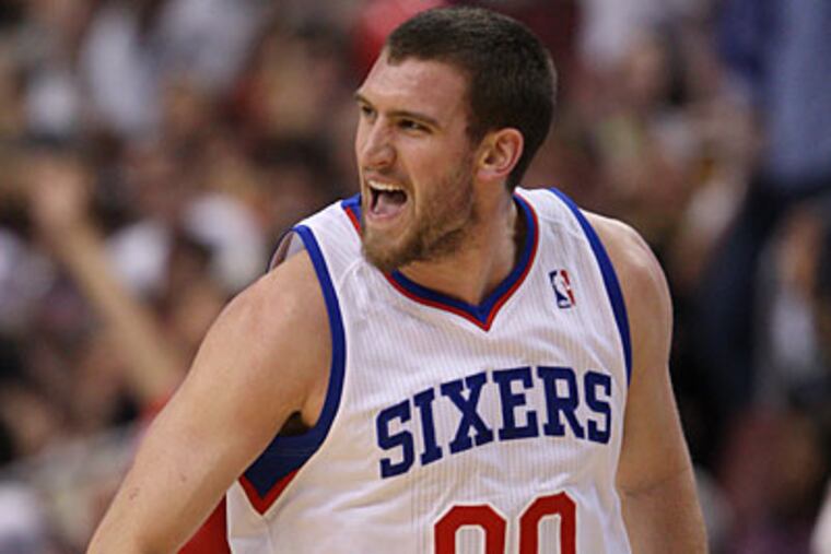 The Sixers and center Spencer Hawes have agreed to a two-year deal worth about $13 million. (Steven M. Falk/Staff Photographer)