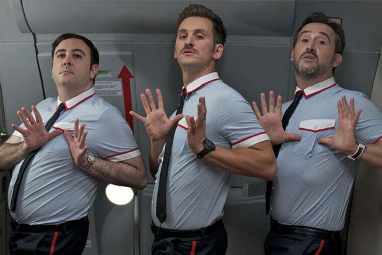 Gay stewards Fajas, Ulloa, and Joserra try to distract the airline passengers.