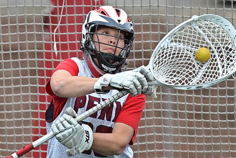 Penn lacrosse goalie Lucy Ferguson. (Michael Bryant/Staff Photographer)