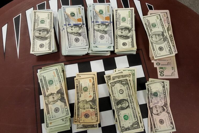 Cash confiscated from a Michigan family at PHL last week prior to their flight to Qatar.