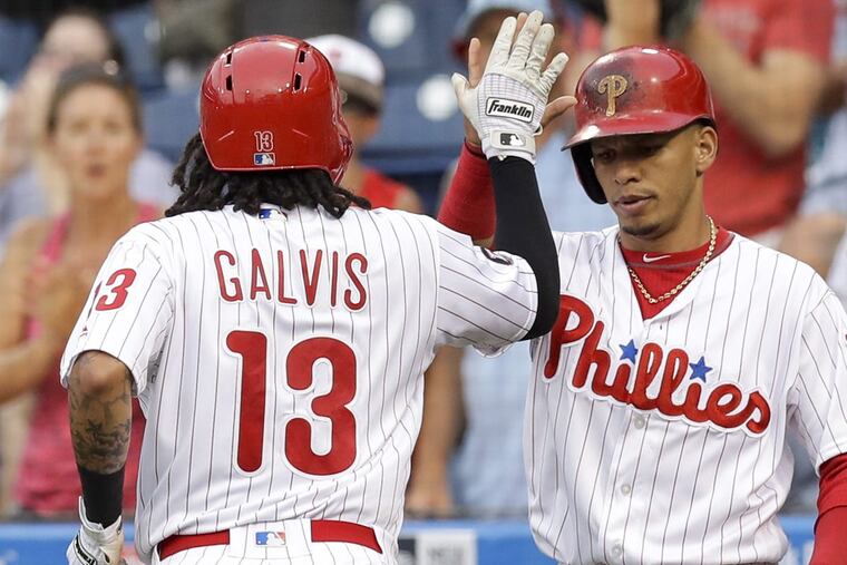 Phillies middle infielders Freddy Galvis (left) and Cesar Hernandez are both talented players who may not get their due on the trade market.