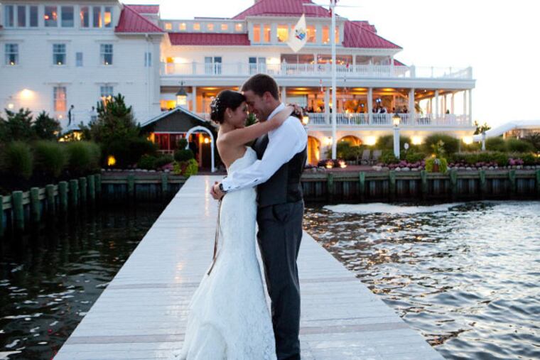 Meghan Kenney and Danny McNamara at the Mallard Island Yacht Club on Long Beach Island. (JULIE STAUFFER / www.pravadaphotography.com)