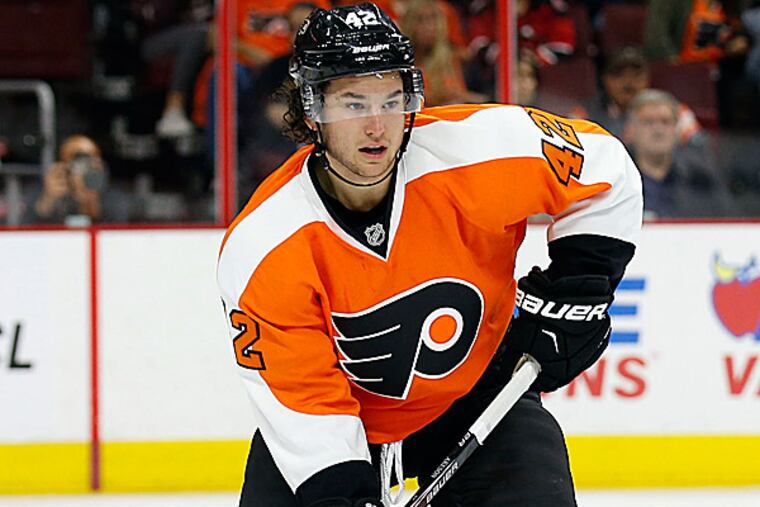 The Flyers' Jason Akeson. (Yong Kim/Staff Photographer)