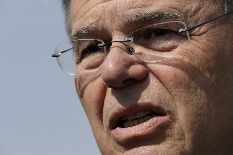 U.S. Sen. Bob Menendez at an August news conference. (AP Photo/Julio Cortez)
