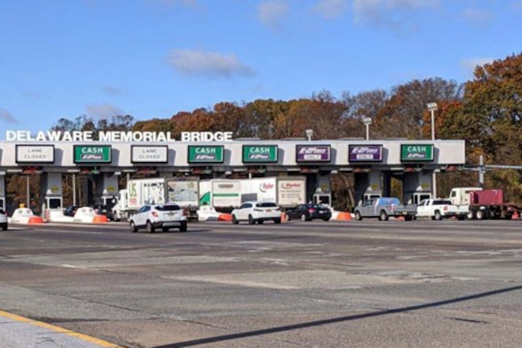 Toll plaza for the Delaware Memorial Bridge.