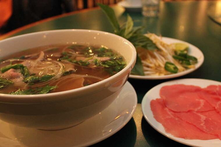 Traditional beef pho at Pho Ta in South Philadelphia. MICHAEL KLEIN / Philly.com