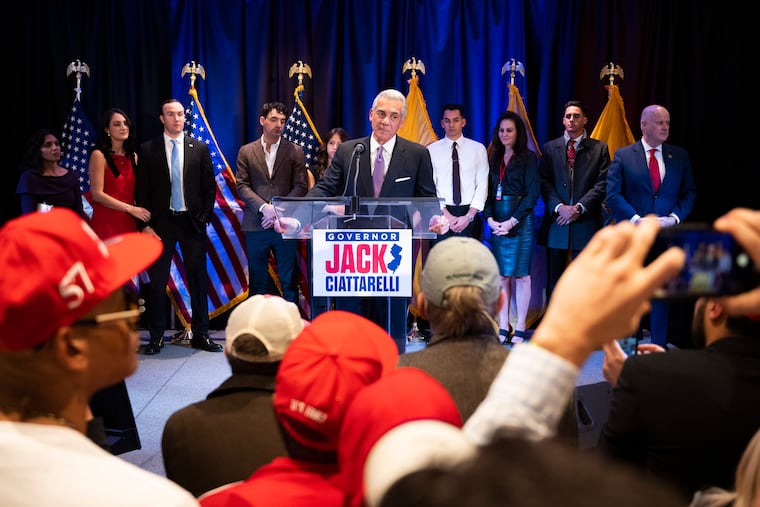 New Jersey Republican gubernatorial candidate Jack Ciattarelli delivers a concession speech on election night, Tuesday, Nov. 4, 2025, in Bridgewater, N.J.