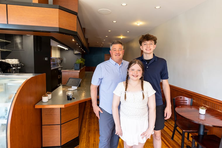 2024: Michael Lynch with kids Molly, 11, and Miles, 16, at the Port Richmond location of Miles Table.