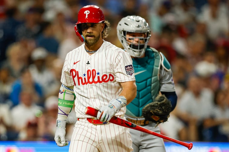 Bryce Harper was one of six Phillies in the All-Star Game, but he struck out in the sixth.
