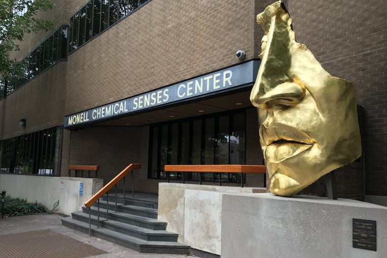 With that newly shined up nose 'n mouth-focused sculpture at the entry, there's no missing the Monell Chemical Senses Center at 3500 Market Street. The operation may shift to other quarters, though, when the newly announced "intent to merge" deal with Jefferson is completed.