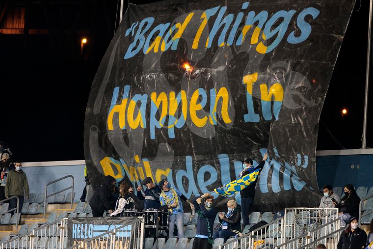 The Union's Sons of Ben supporters' club brought back one of their most famous banners from last season for the first game of this year.
