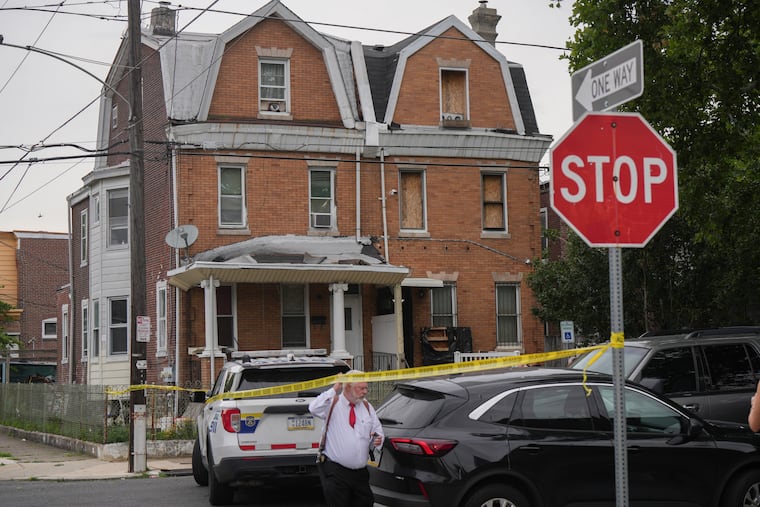 Police were searching a home in the 400 block of West Chew Avenue in Olney on Friday.