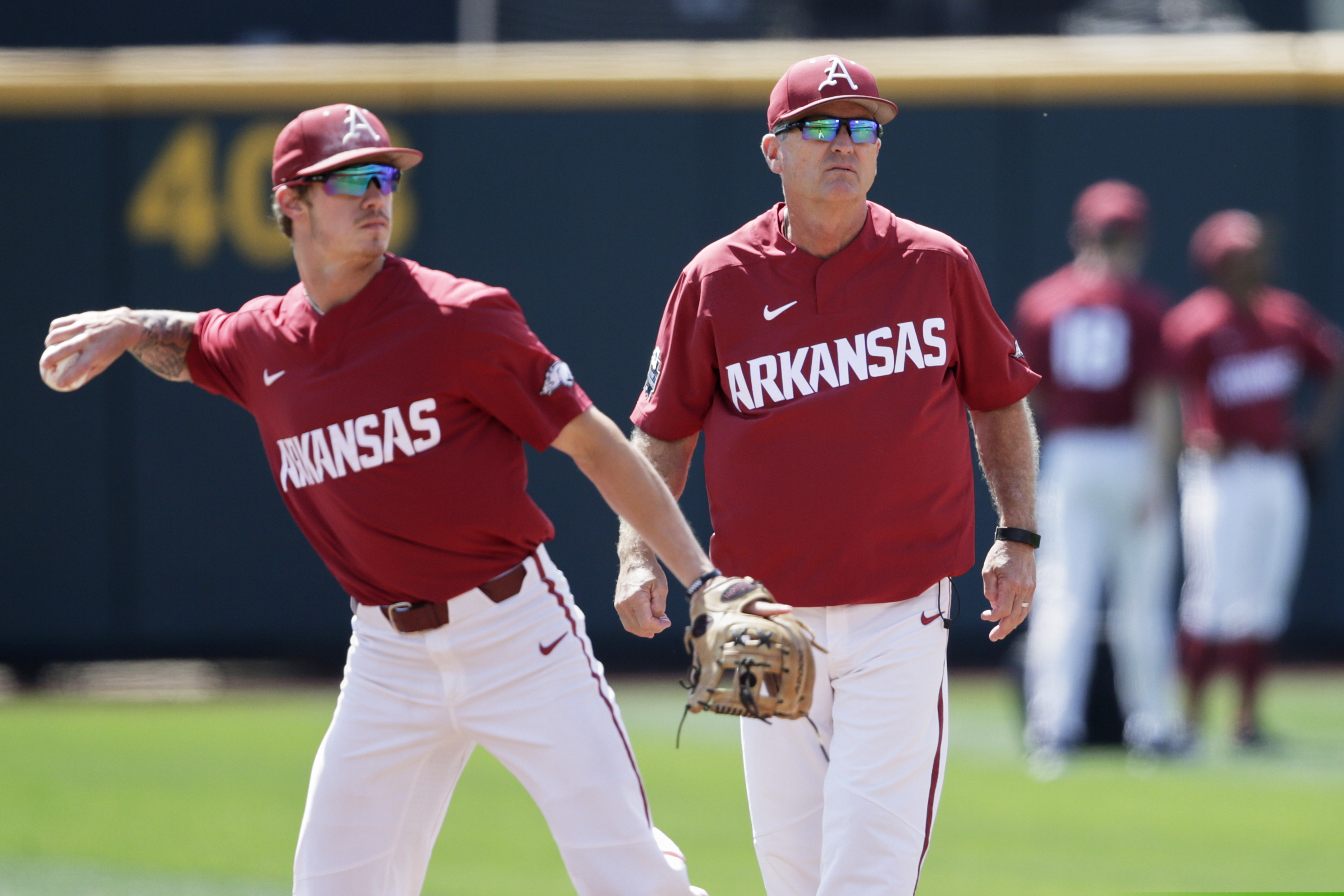 University of Arkansas shortstop Casey Martin, left, was the Phillies' third-round draft pick this year.
