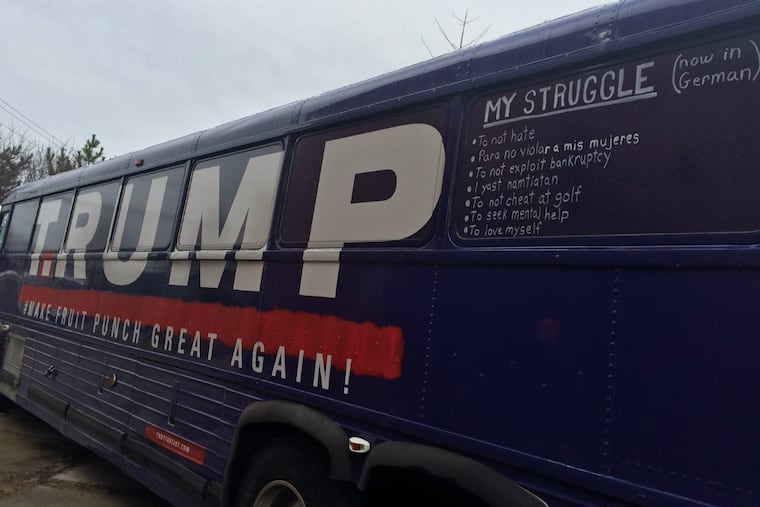 T.RUMP bus, by Philadelphia artist T.Rutt.