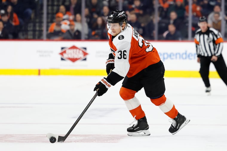 Flyers defenseman Emil Andrae has not played since Jan. 26.
