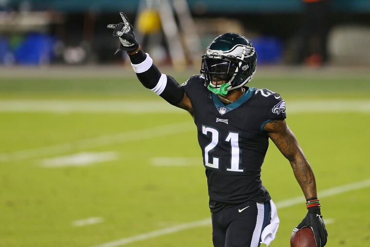 The last time the Eagles met the Giants, on Oct. 22, Jalen Mills celebrated his interception of Daniel Jones.