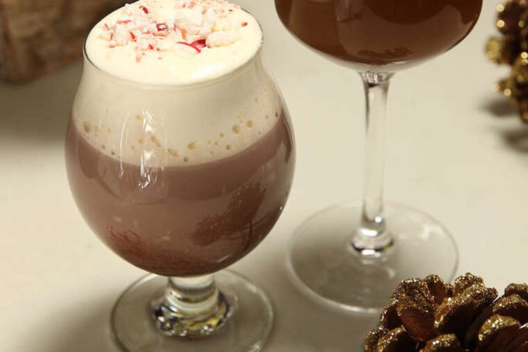 The Rum and Cardamom Hot Cocoa with peppermint topping at Aldine Restaurant. ( Michael Bryant / Staff Photographer )