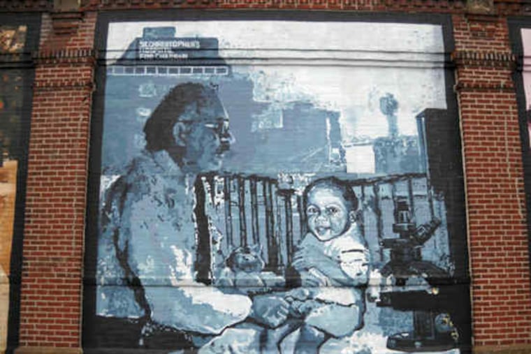 A city mural depicts the endocrinologist at St. Christopher'sHospital for Children, where he was a chief from 1961 to 1989.
