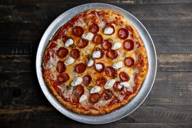 Trevi spicy pepperoni pizza at Rhythm & Spirits in Philadelphia, Pa., on Tuesday, September 23, 2025.